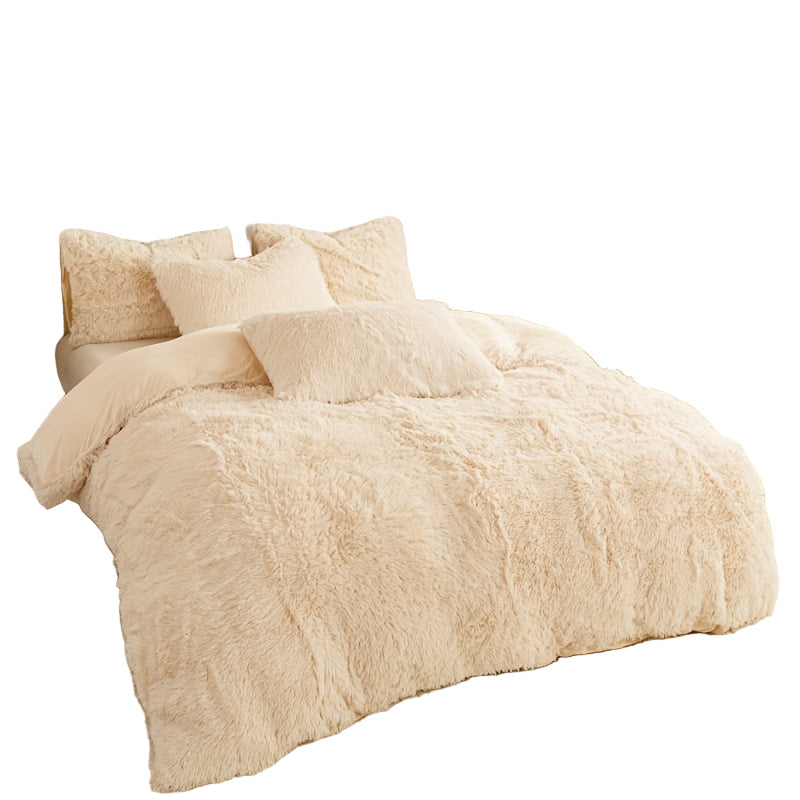 Faux Fur Long Pile Duvet Cover Set with Pillowcases