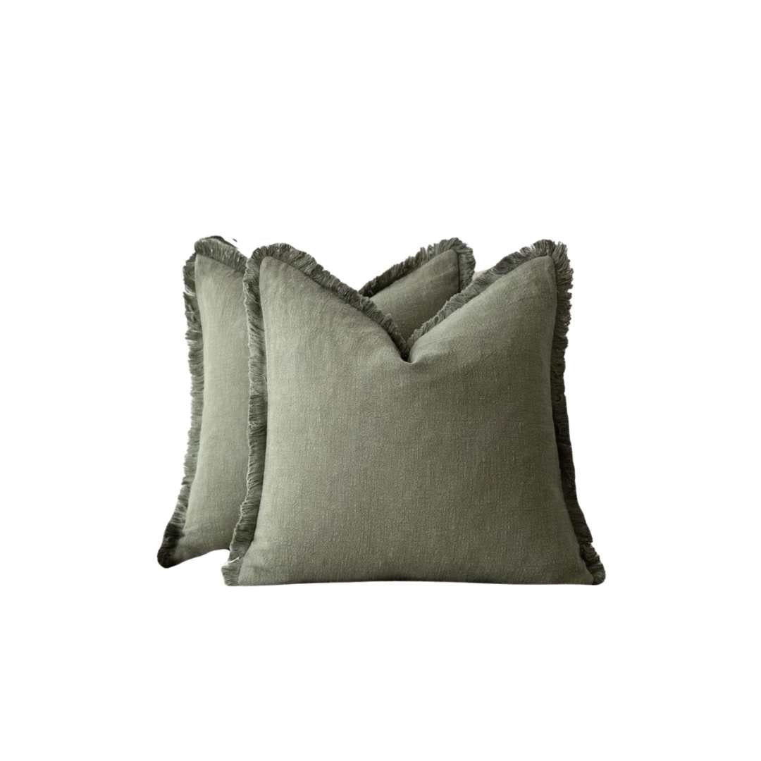 Tasselled Cotton Linen Cushion Cover for Sofa and Bed