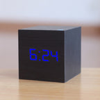 Sound-Activated LED Cube Alarm Clock, Digital Display
