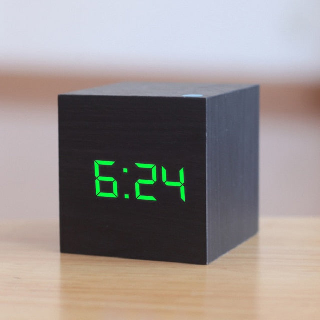 Square Digital LED Alarm Clock with Automatic Night Mode