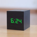 Sound-Activated LED Cube Alarm Clock, Digital Display