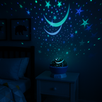 Star Projector Night Light with Built-In Music, USB Powered