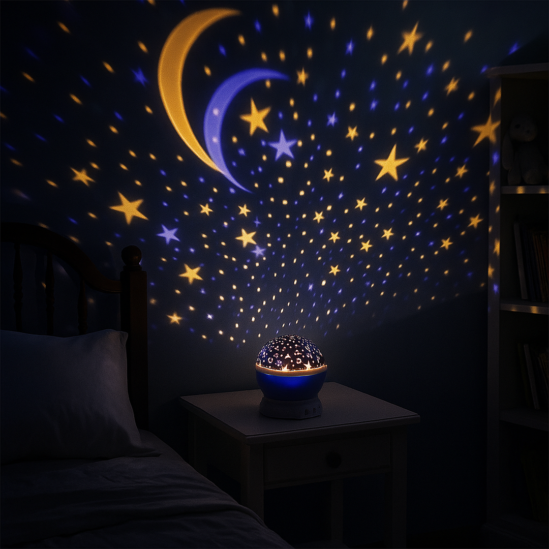Star Projector Night Light with Built-In Music, USB Powered
