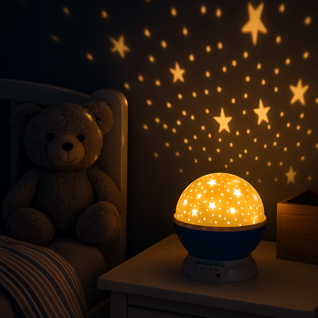 Star Projector Night Light with Built-In Music, USB Powered