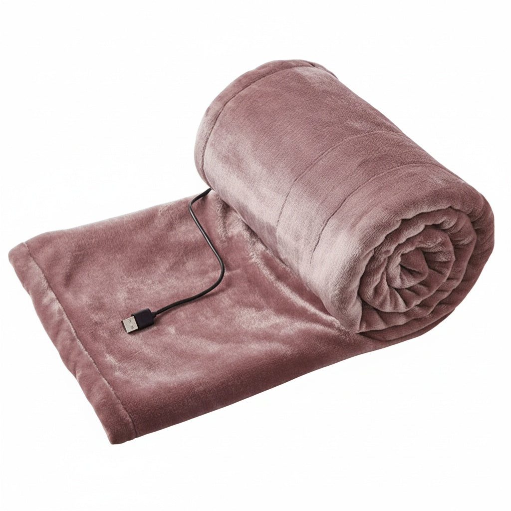 USB Heated Throw Blanket with 3 Heat Levels, Portable
