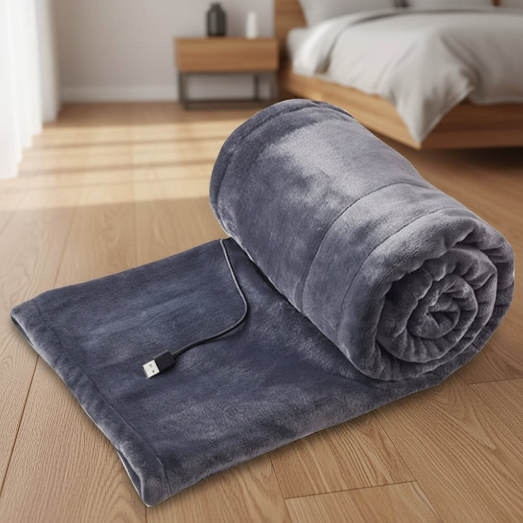 USB Heated Throw Blanket with 3 Heat Levels, Portable