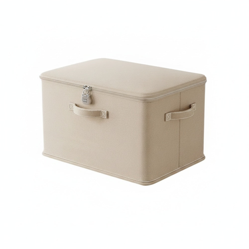 Lockable Storage Box with Combination Lock and Double Zip