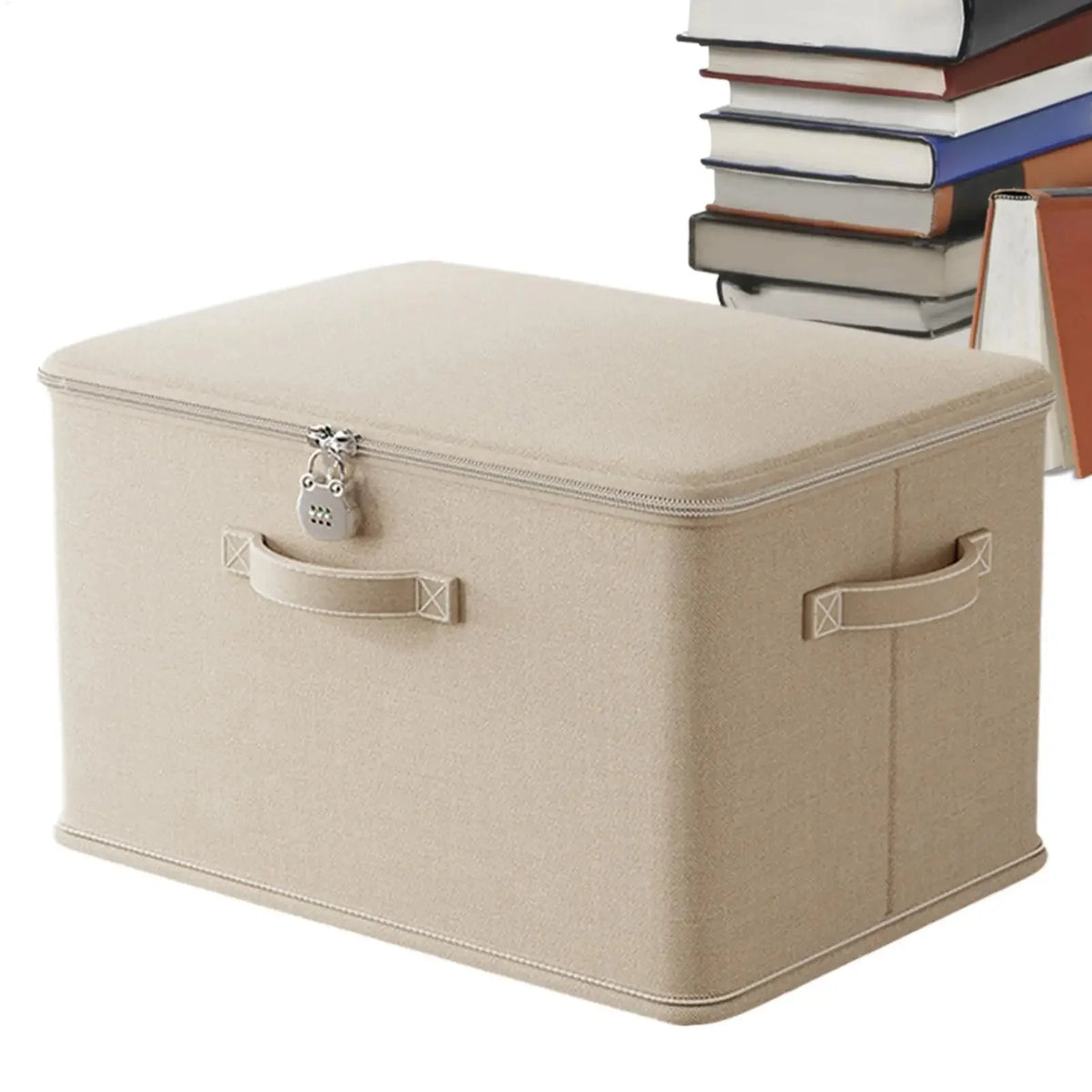 Lockable Storage Box with Combination Lock and Double Zip