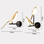 Bird Shaped LED Wall Light in Gold with Rotating Magnetic Head