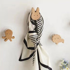 Wooden Animal Wall Hooks, Self-Adhesive or Screw Fixing