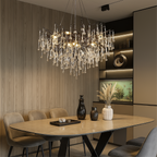 Crystal Chandelier with Black Aluminium Ring, Warm White 3000K LED