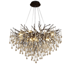 Crystal Chandelier with Black Aluminium Ring, Warm White 3000K LED