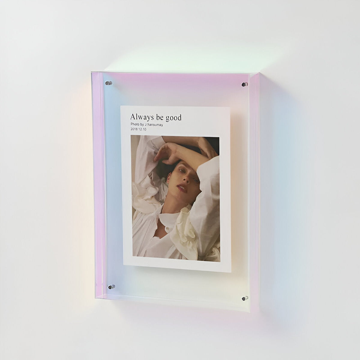 Clear Acrylic Photo Frame with Coloured Edge