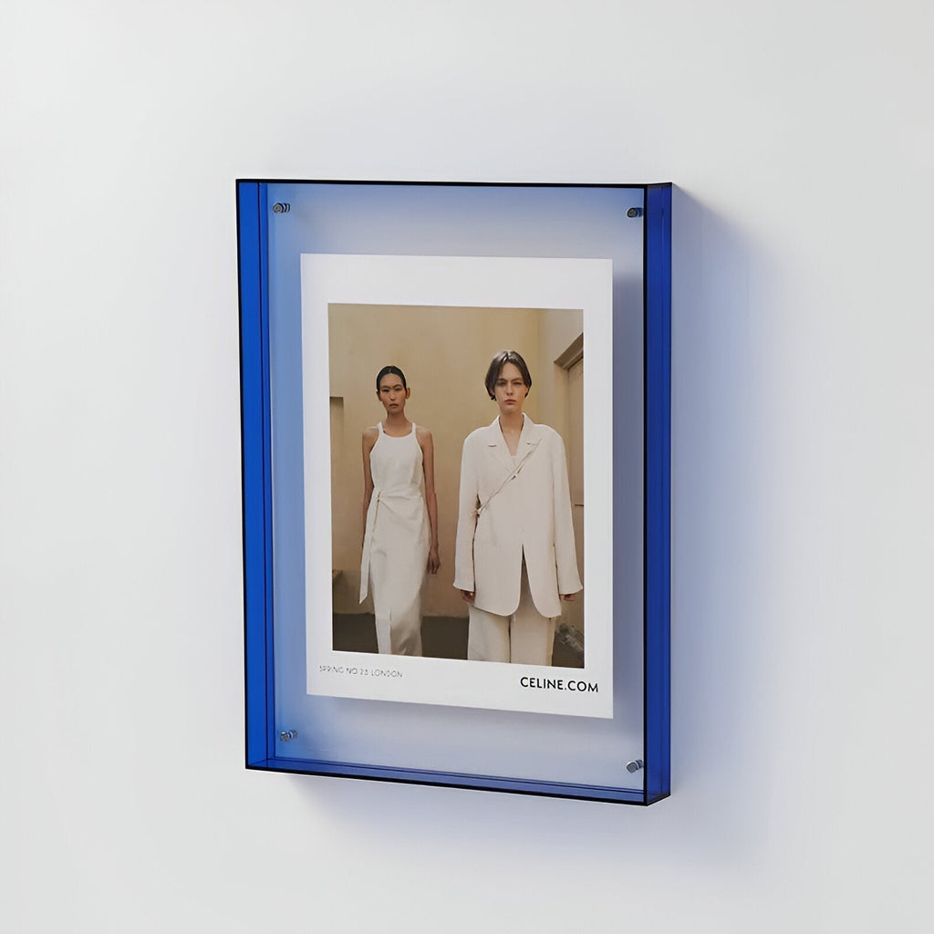 Clear Acrylic Photo Frame with Coloured Edge