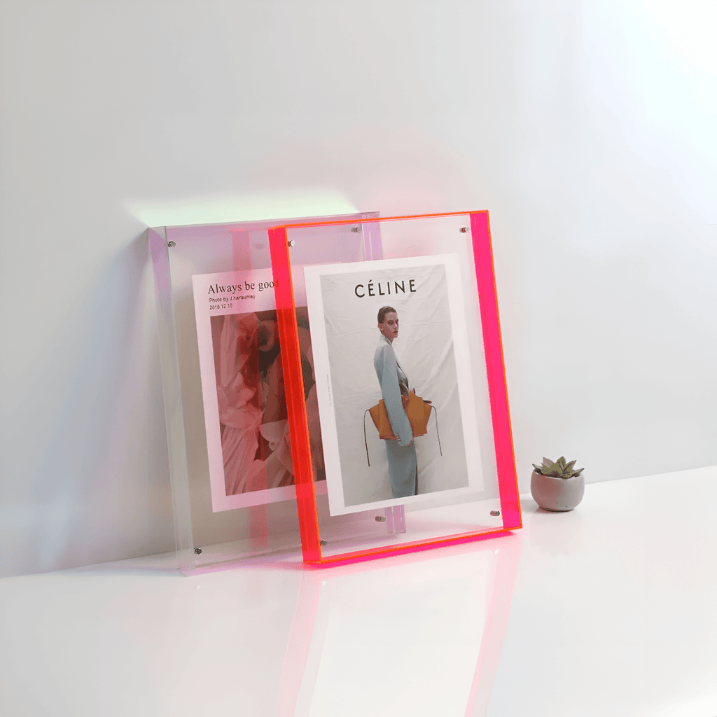 Clear Acrylic Photo Frame with Coloured Edge