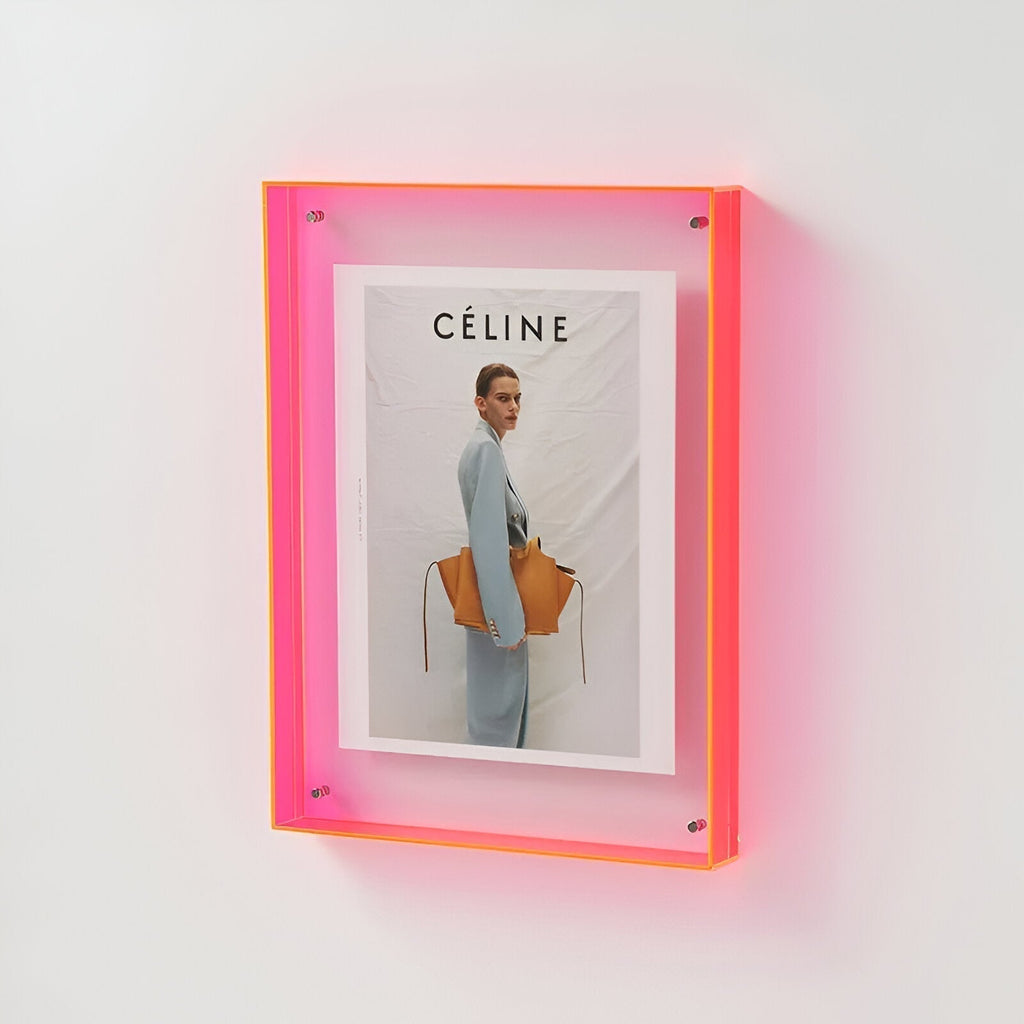Clear Acrylic Photo Frame with Coloured Edge
