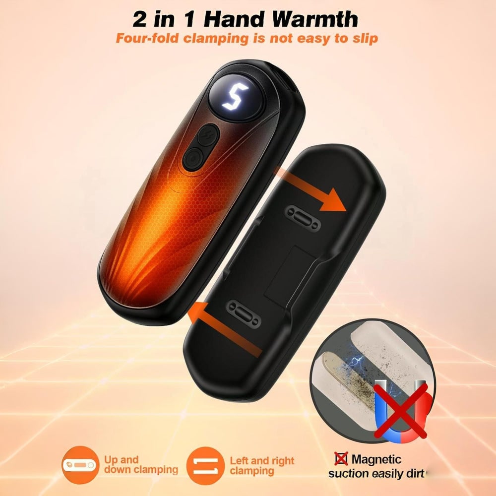 Rechargeable Hand Warmers, Set of 2 with 5 Heat Levels