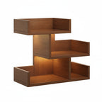 Three-Tier Desk Shelf with Built-In Lighting and 4 Storage Zones