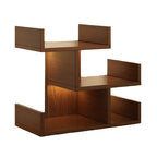 Three-Tier Desk Shelf with Built-In Lighting and 4 Storage Zones
