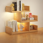 Three-Tier Desk Shelf with Built-In Lighting and 4 Storage Zones