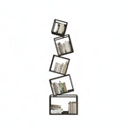 Modern Metal Bookcase with Tilted Cube Shelves, 185cm Tall