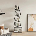 Modern Metal Bookcase with Tilted Cube Shelves, 185cm Tall