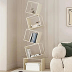 Modern Metal Bookcase with Tilted Cube Shelves, 185cm Tall
