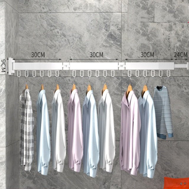 Wall-Mounted Folding Clothes Airer with Extending Arms