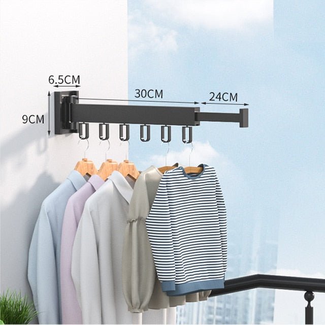 Wall-Mounted Folding Clothes Airer with Extending Arms