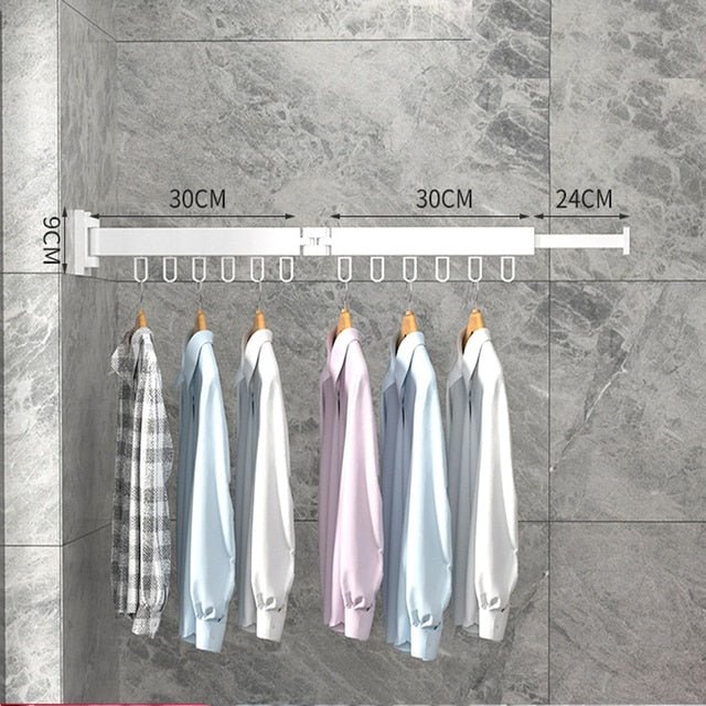 Wall-Mounted Folding Clothes Airer with Extending Arms