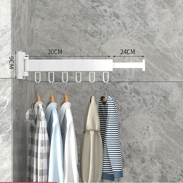 Wall-Mounted Folding Clothes Airer with Extending Arms