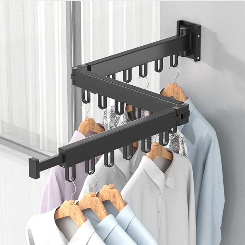 Wall-Mounted Folding Clothes Airer with Extending Arms