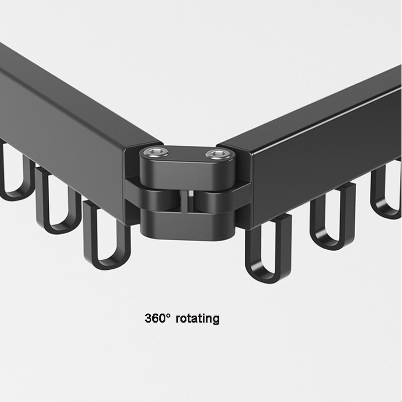 Wall-Mounted Folding Clothes Airer with Extending Arms