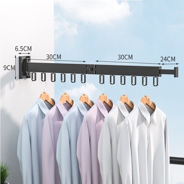 Wall-Mounted Folding Clothes Airer with Extending Arms