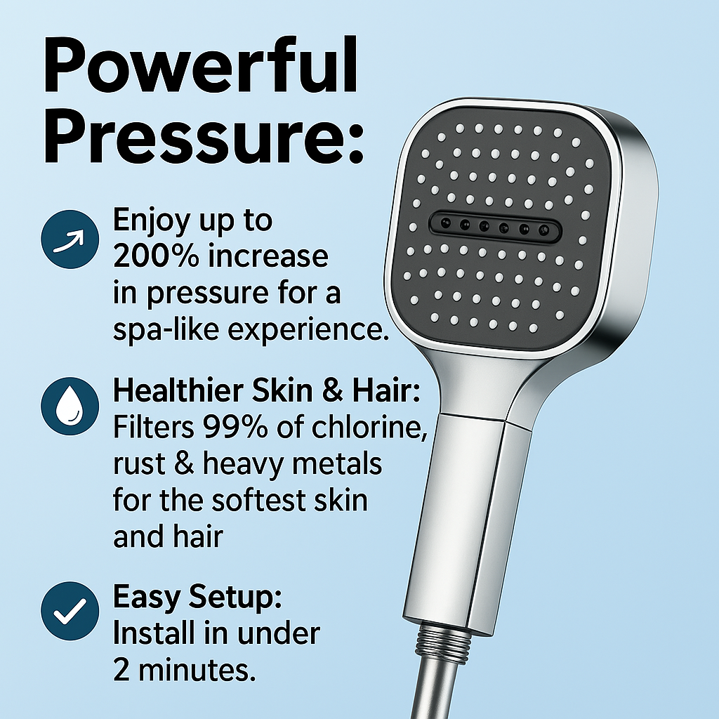 High Pressure Filter Shower Head with Adjustable Spray Modes