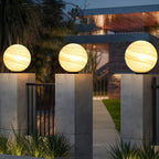 Marble-Effect Glass Globe Post Light, E27, IP54