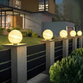 Marble-Effect Glass Globe Post Light, E27, IP54