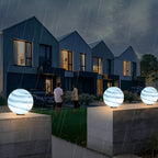 Marble-Effect Glass Globe Post Light, E27, IP54
