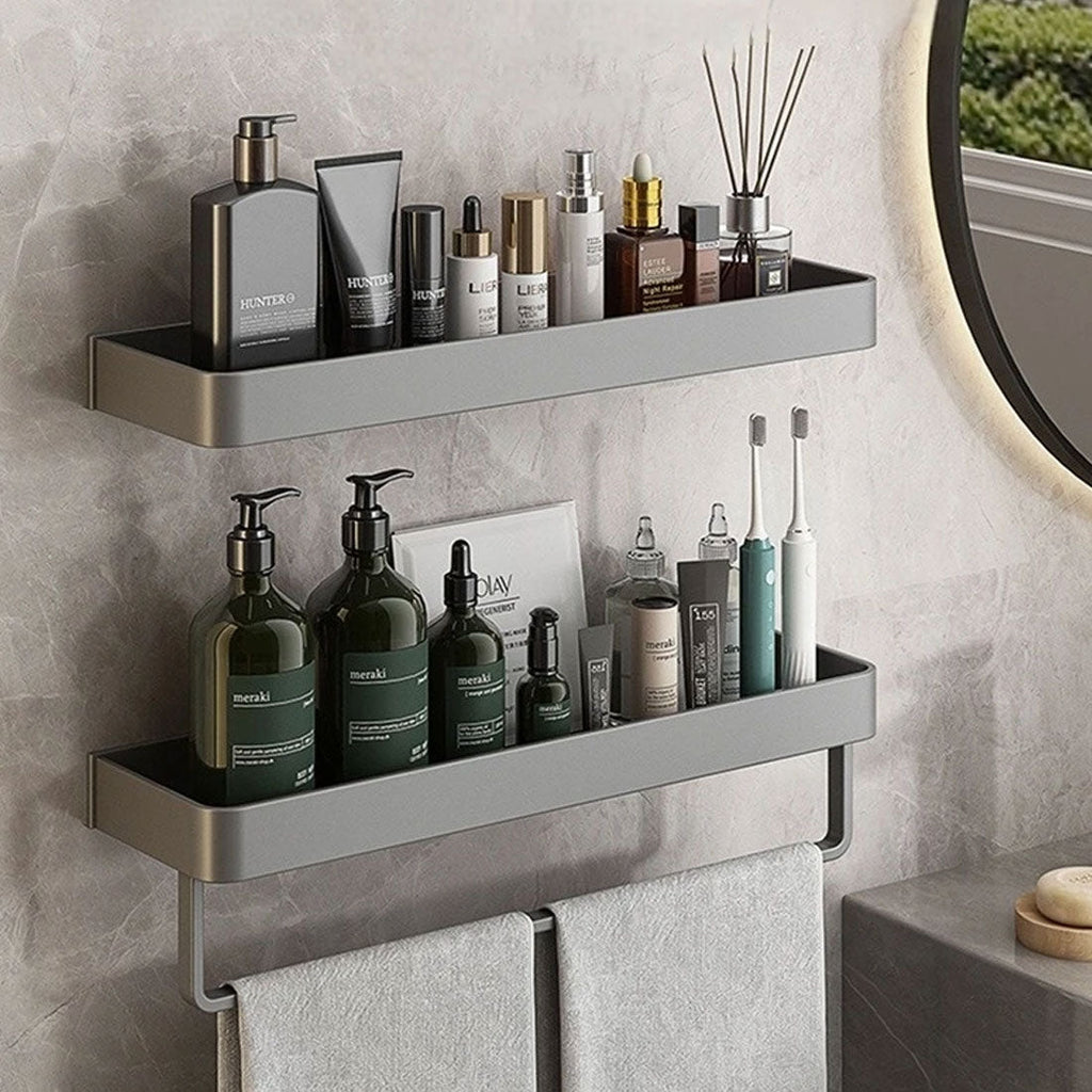 Bathroom Wall Shelf with Towel Rail, 30 to 60 cm