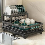 Folding Dish Drainer Rack with Non-Slip Feet