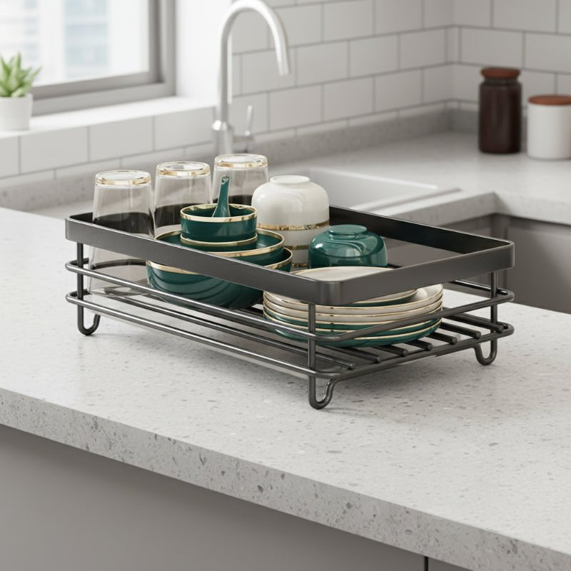 Folding Dish Drainer Rack with Non-Slip Feet