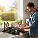 Folding Dish Drainer Rack with Non-Slip Feet