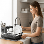 Folding Dish Drainer Rack with Non-Slip Feet