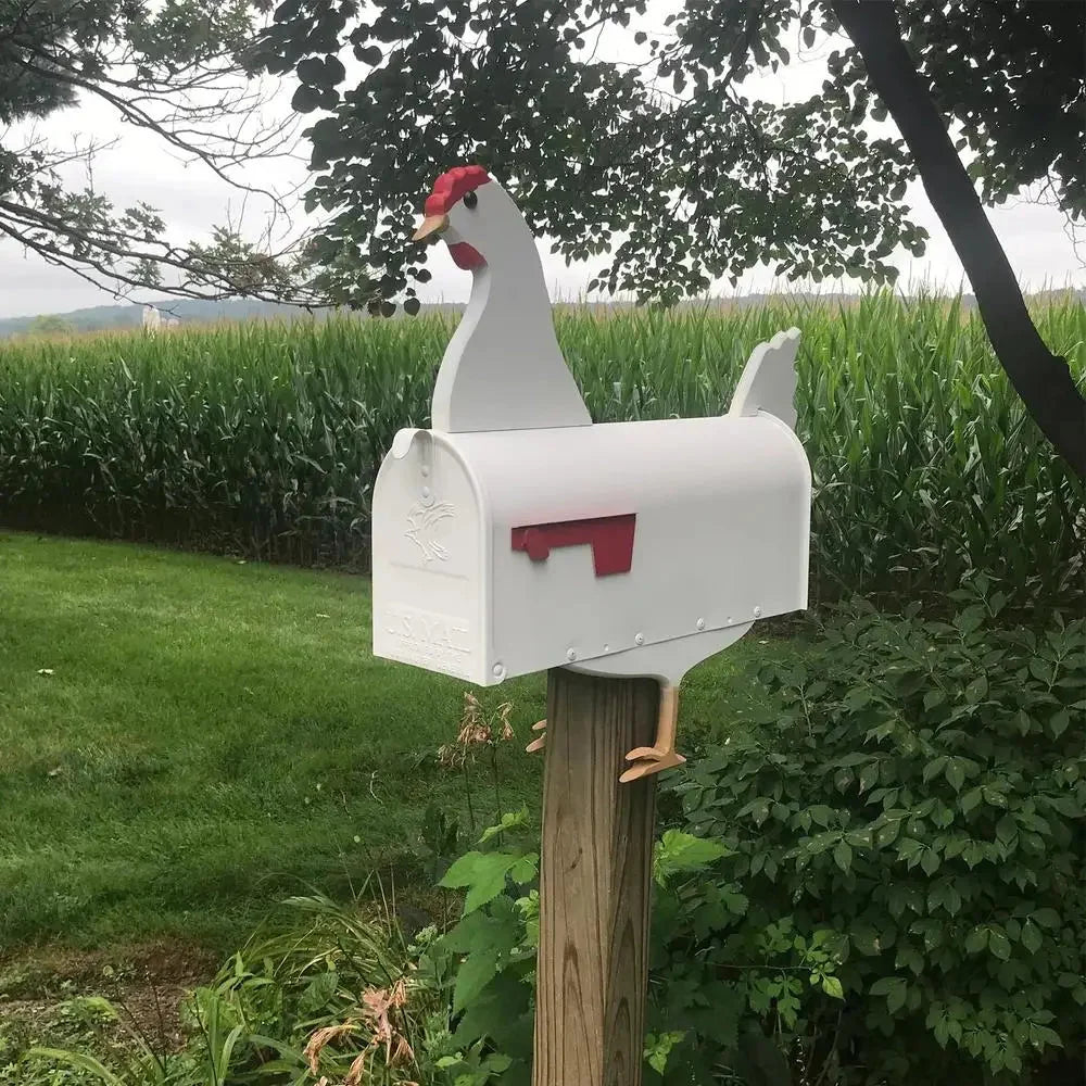 Animal-Shaped Metal Garden Letterbox with Red Flag