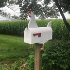 Animal-Shaped Metal Garden Letterbox with Red Flag
