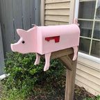 Animal-Shaped Metal Garden Letterbox with Red Flag