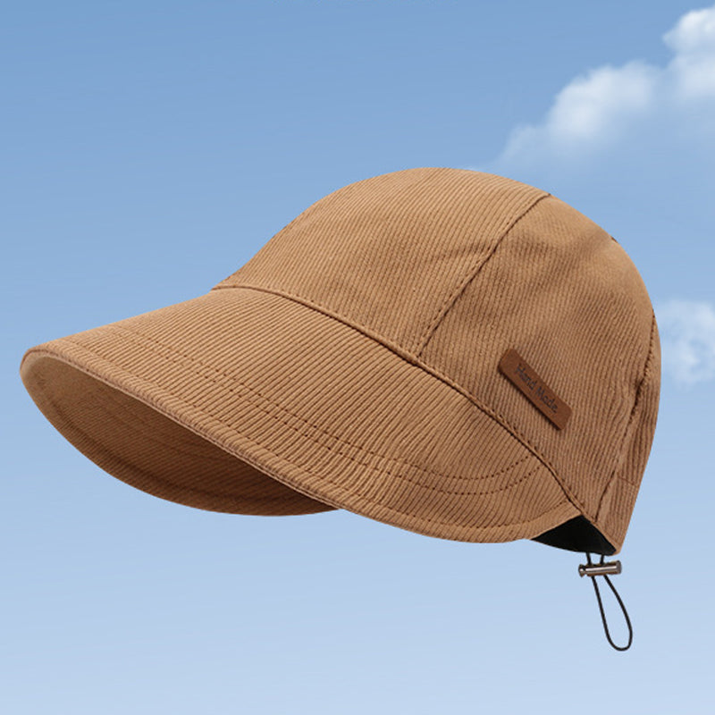 Foldable Wide-Brim Sun Hat with Mesh Panel, UV Protection