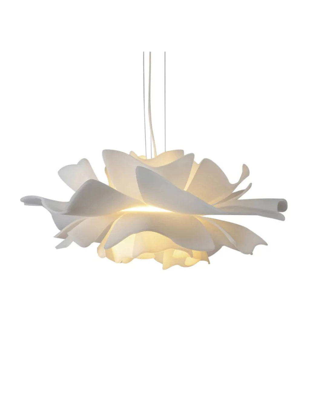 Handmade Lotus Flower Acrylic Pendant Light, White, Four Sizes