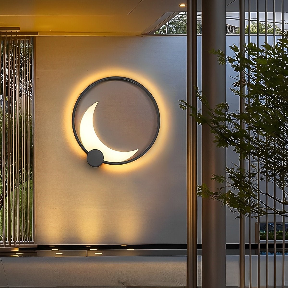 Crescent Moon Outdoor Wall Light, Stainless Steel, IP65