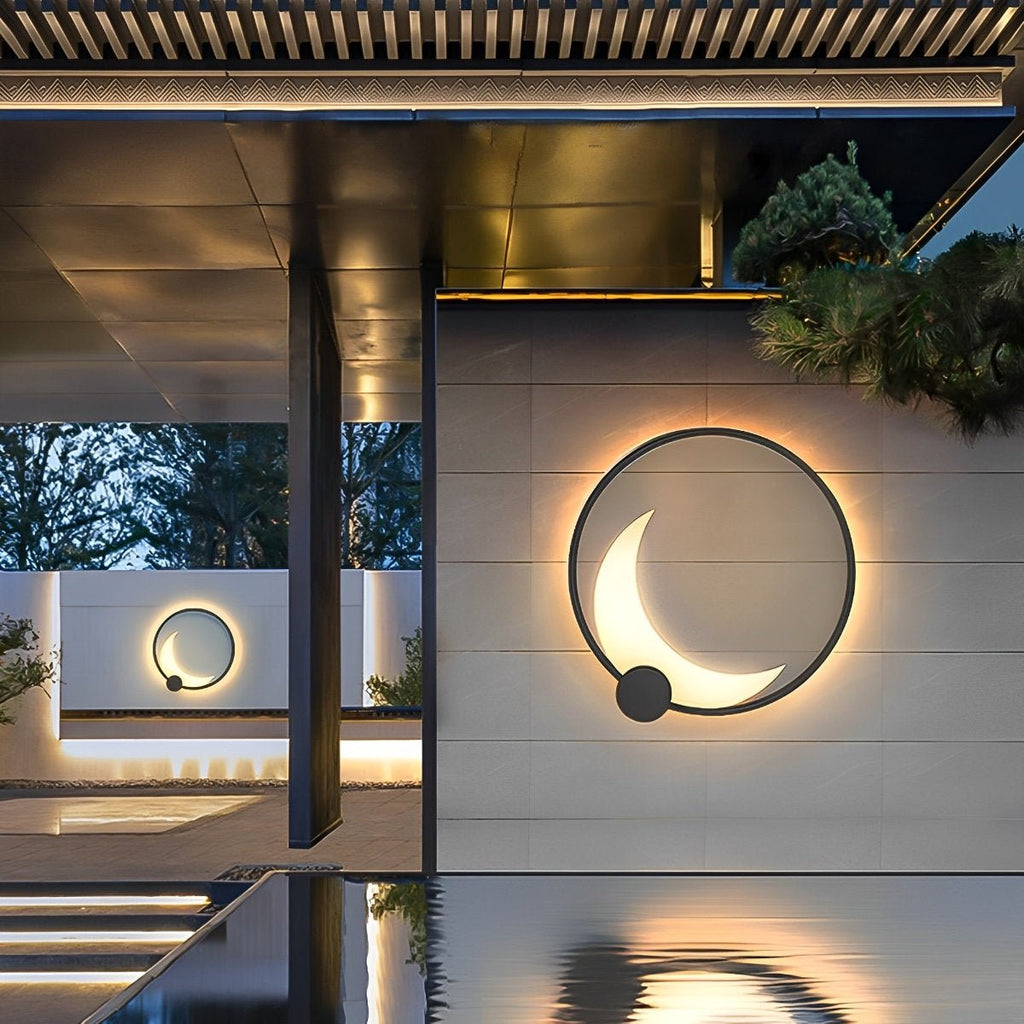Crescent Moon Outdoor Wall Light, Stainless Steel, IP65
